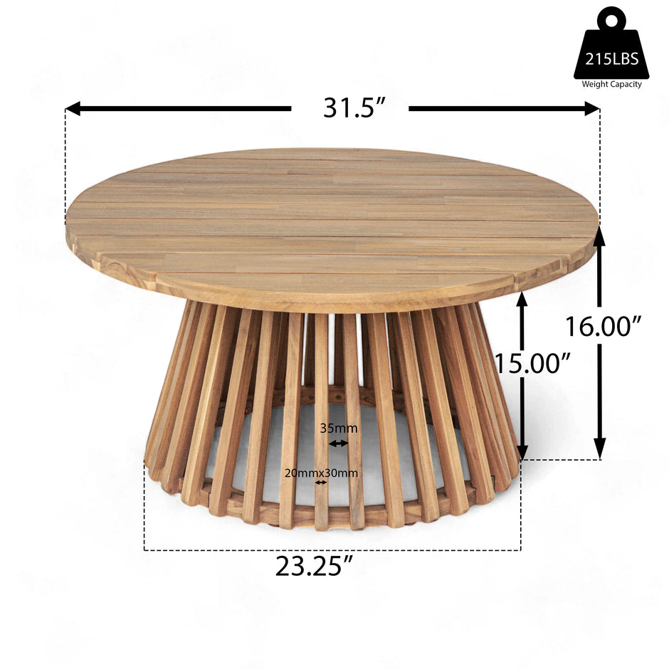 Claremont 3-istuttava daybed-sohvaryhmä akaasiapuupöydällä